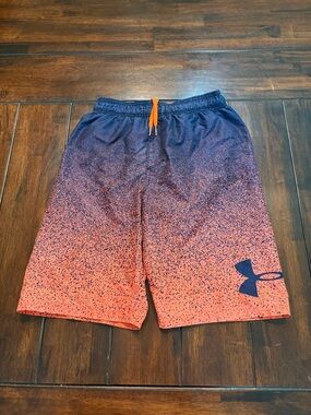 Under Armour Gradient Orange & Navy Swim Trunks Youth Large